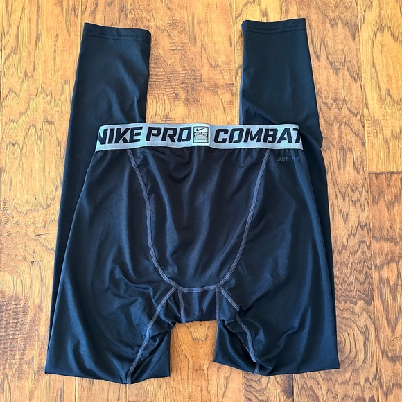 Nike Pro Combat Men’s Black Tights Dri Fit Size XLT - Picture 3 of 4
